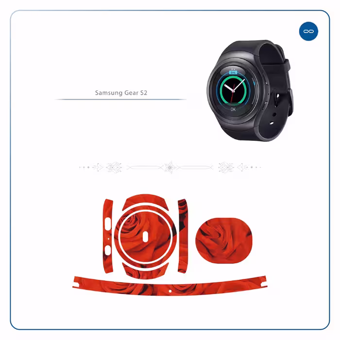 برچسب ماهوت طرح Red_Flower مناسب برای ساعت هوشمند سامسونگ Galaxy Gear S2