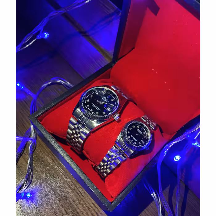 ست ساعت مچی عقربه ای زنانه و مردانه  مدل دیت جاست