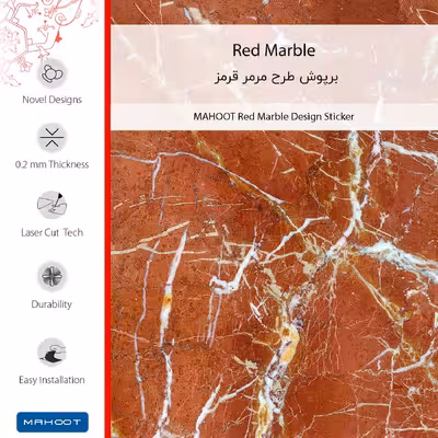 برچسب پوششی ماهوت مدل Red Marble-FullSkin مناسب برای گوشی موبایل شیائومی Redmi Note 8