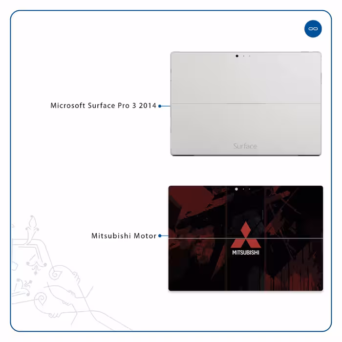 برچسب پوششی ماهوت مدل Mitsubishi Motor مناسب برای تبلت مایکروسافت Surface Pro 3 2014