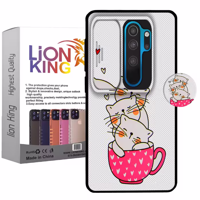 کاور لاین کینگ مدل catlivani2 مناسب برای گوشی موبایل شیایومی Redmi Note 8 Pro به همراه پایه نگهدارنده