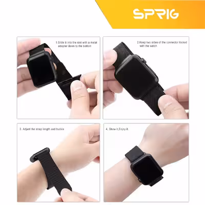 بند اسپریگ مدل Milanese مناسب برای اپل واچ سری 1 / 2 / 3 / 4 / 5 / 6 / 7 / 8 / SE / Ultra سایز 42 / 44 / 45 / 49 میلی متری