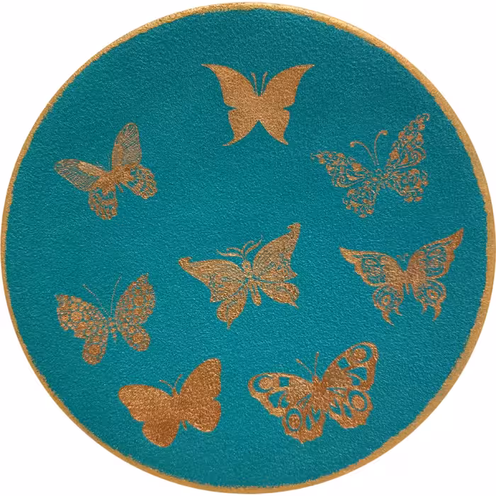 بشقاب دیوارکوب سفالی مدل پروانه ها کد 3