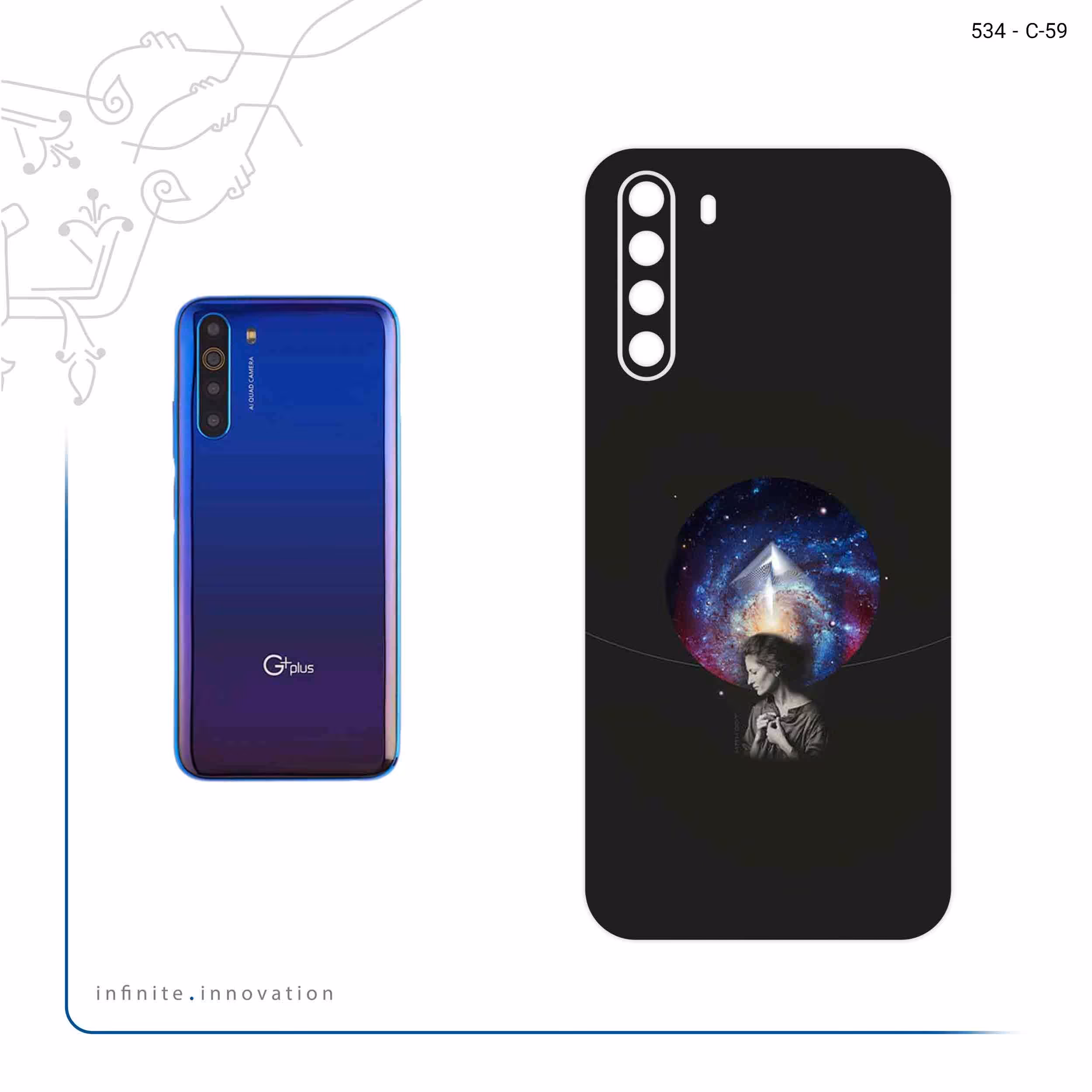 برچسب پوششی ماهوت مدل Collage of surreal Portrait of Women 3 مناسب برای گوشی موبایل جی پلاس X10