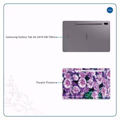 برچسب پوششی ماهوت مدل Purple-Flower مناسب برای تبلت سامسونگ Galaxy Tab S6 2019 SM-T865