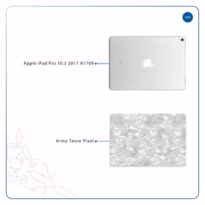برچسب پوششی ماهوت مدل Army-Winter-Pixel مناسب برای تبلت اپل iPad Pro 10.5 2017 A1709