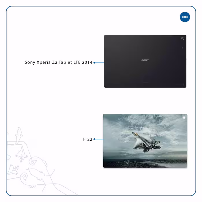 برچسب پوششی ماهوت مدل F-22 Raptor مناسب برای تبلت سونی Xperia Z2 Tablet LTE 2014
