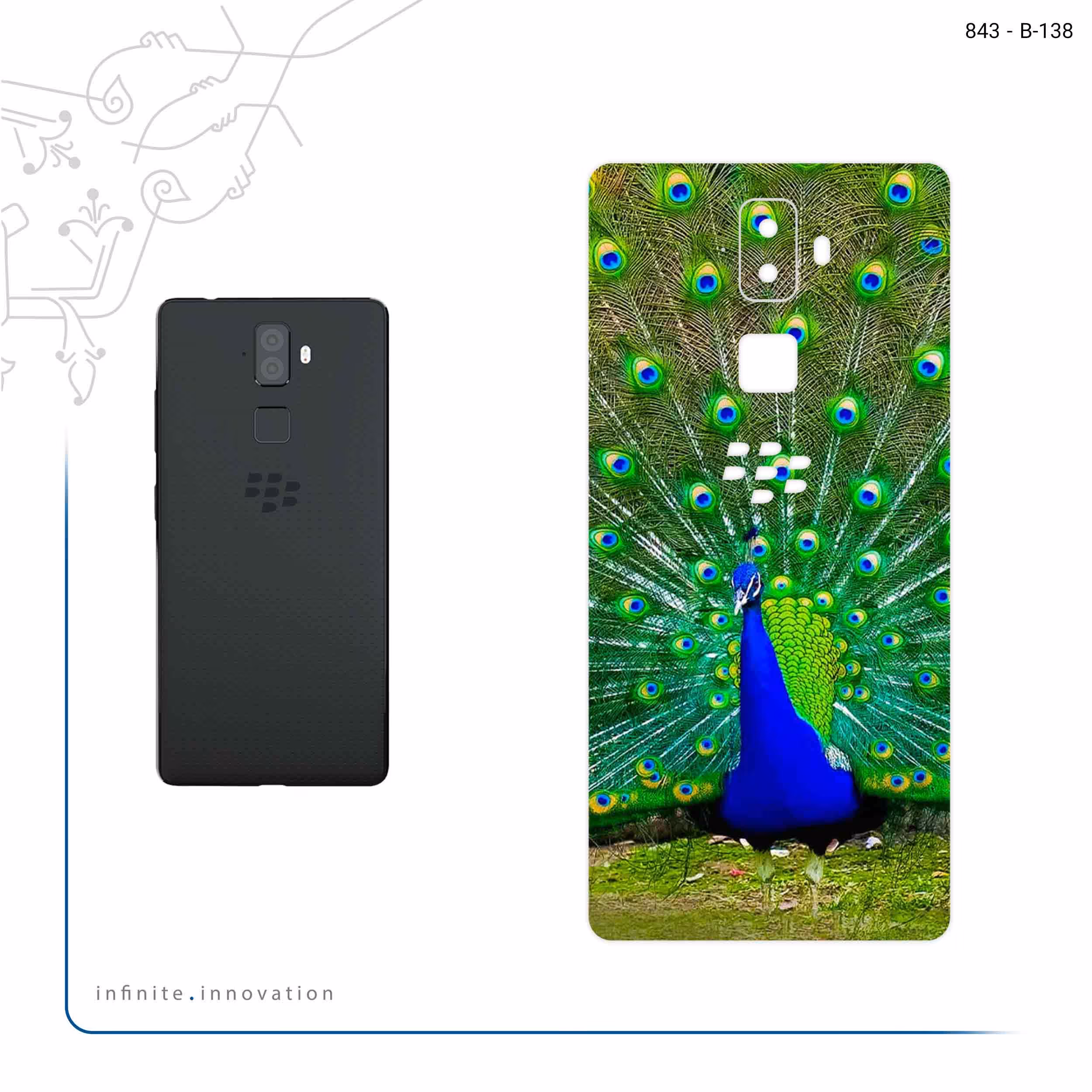 برچسب پوششی ماهوت مدل Peacock مناسب برای گوشی موبایل بلک بری Evolve