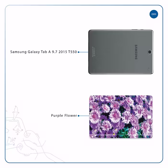 برچسب پوششی ماهوت مدل Purple-Flower مناسب برای تبلت سامسونگ Galaxy Tab A 9.7 2015 T550