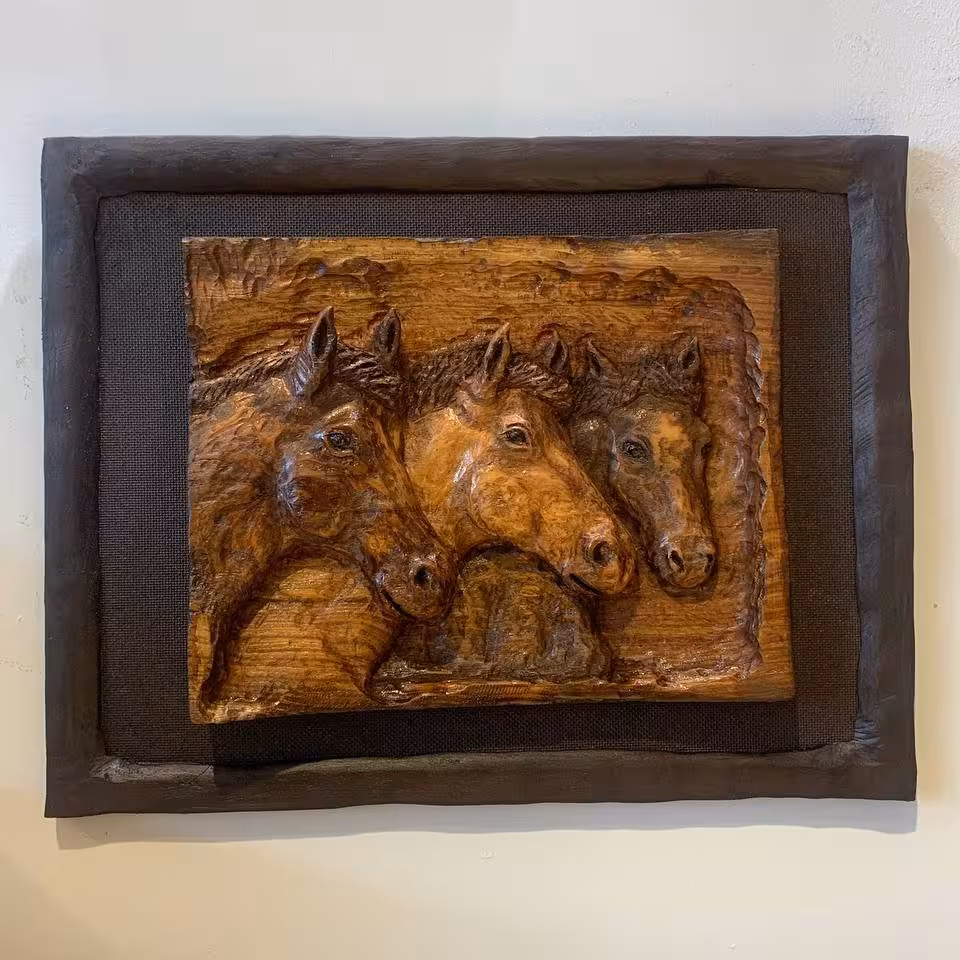 تابلو برجسته 3 اسب