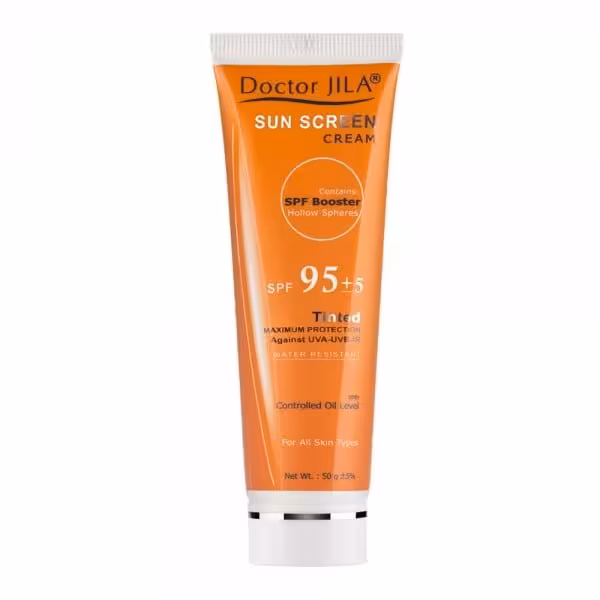 کرم ضدآفتاب رنگی دکتر ژیلا SPF 95 مناسب انواع پوست وزن50 گرم