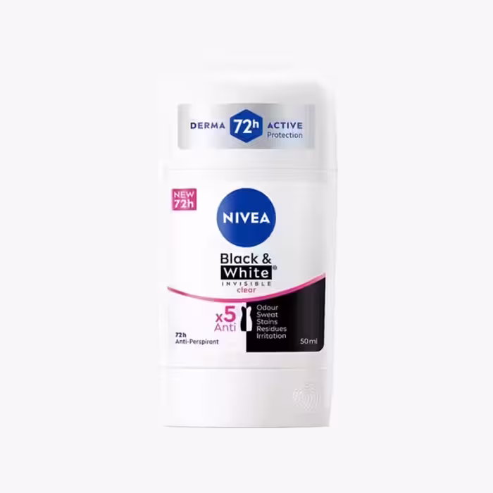 مام استیک ضد تعریق زنانه Black & White Invisible Clear نیوا 50 میل