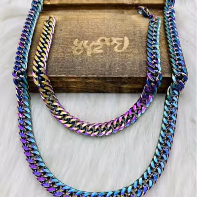 ست گردنبند و دستبند استیل کارتیر هلوگرامی1