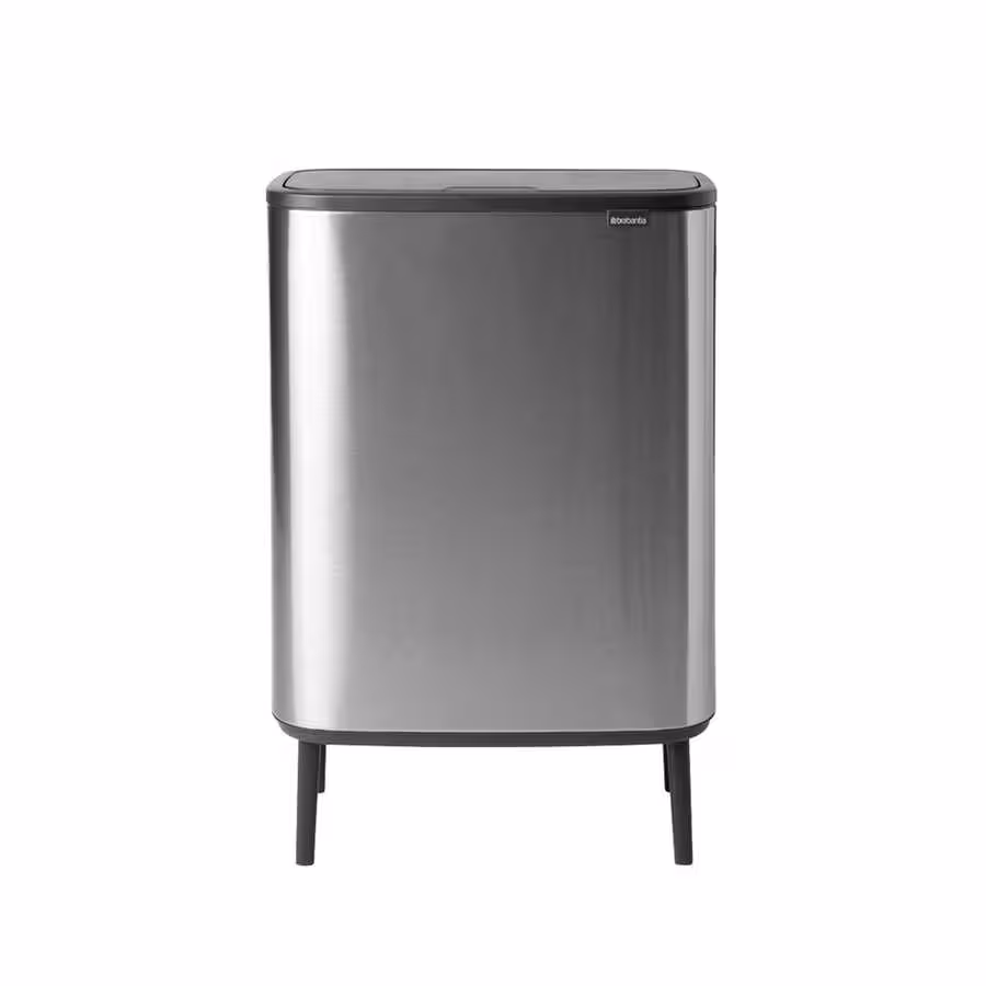 سطل زباله لمسی برند Brabantia هلند مدل BO FPP با ظرفیت 60 لیتر، رنگ استیل مات، کد BRA 130267