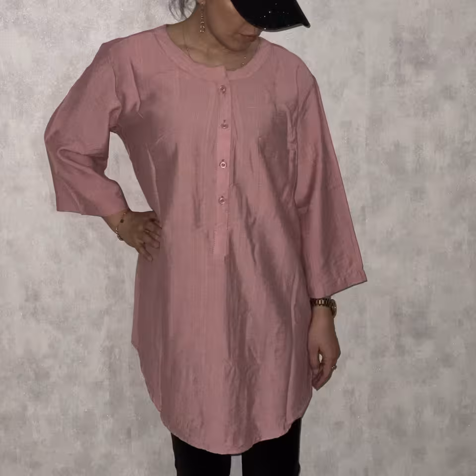 شومیز مانتویی زنانه تک جیب قواره دار مناسب 38 تا 46