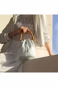 کیف شانه ای زنانه چرمی زنان بامبو زن آبی لکسی Desa