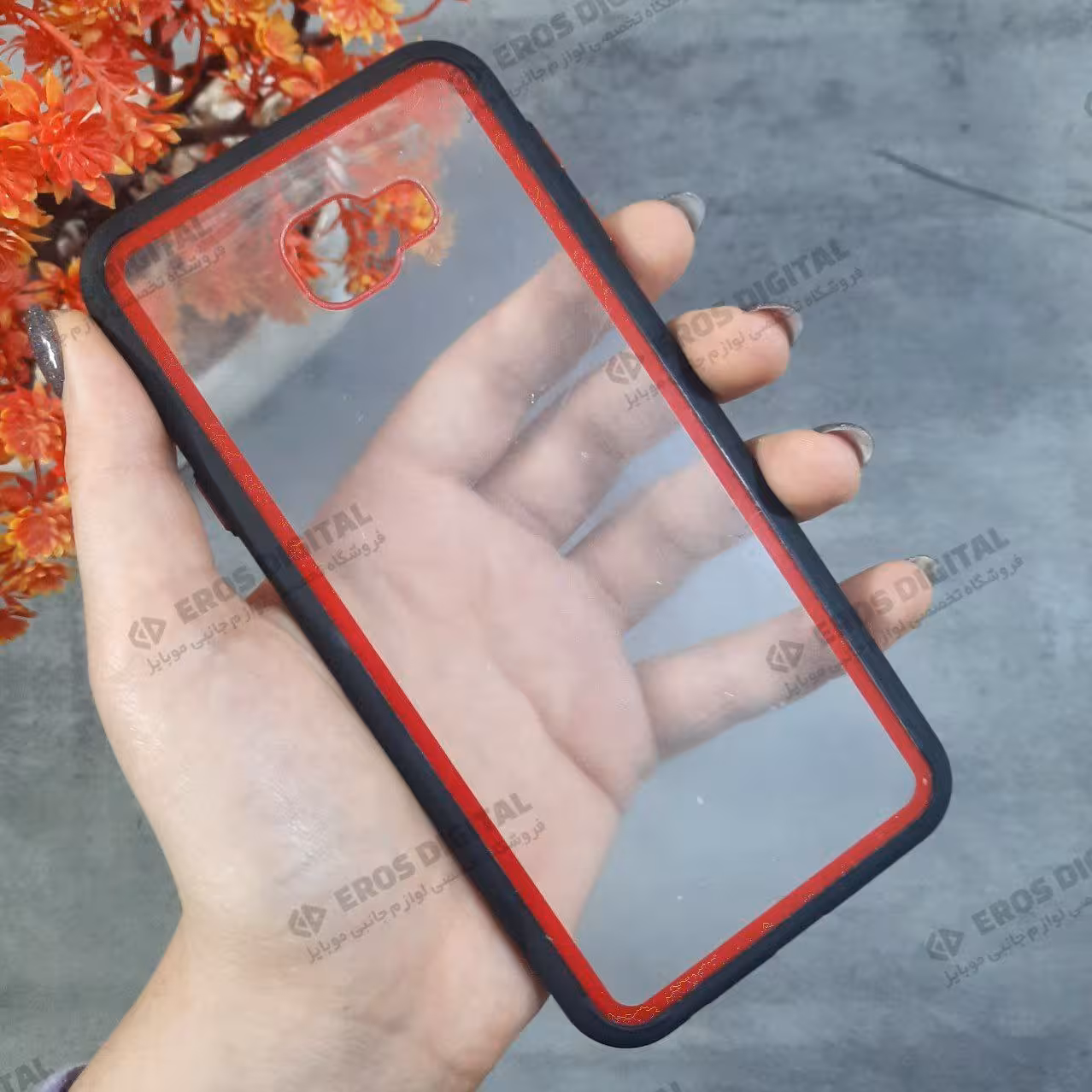 قاب گوشی سامسونگ J4 Prime / J4 Plus / J415 پشت شفاف دور رنگی