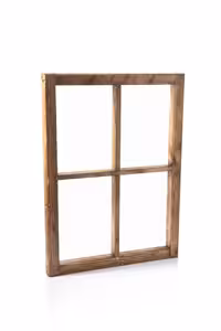 قاب پنجره چوبی قهوه ای 80 * 60