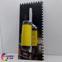 ماله استیل شانه ای دسته زرد 12*28 سانتی متر