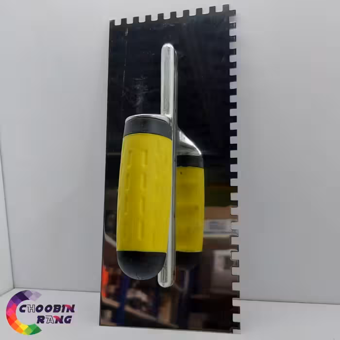 ماله استیل شانه ای دسته زرد 12*28 سانتی متر