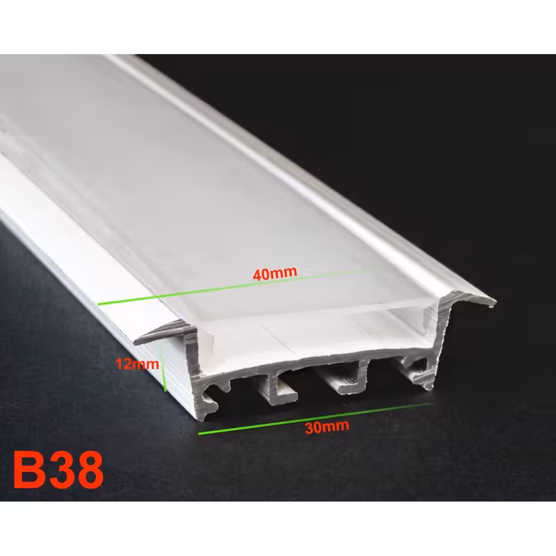 پروفیل لاین نوری کد B38 مشکی و سفید  چراغ خطی لاینر.(ارسال با باربری و هزینه ارسال بصورت پس کرایه میباشد)