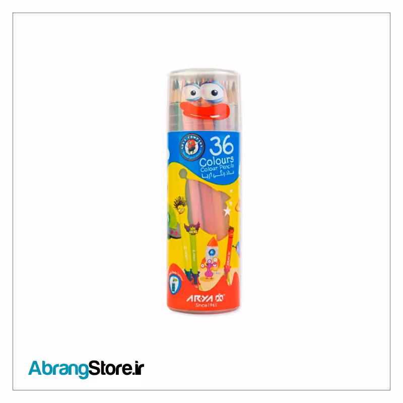 مداد رنگی 36 رنگ آریا لوله ای