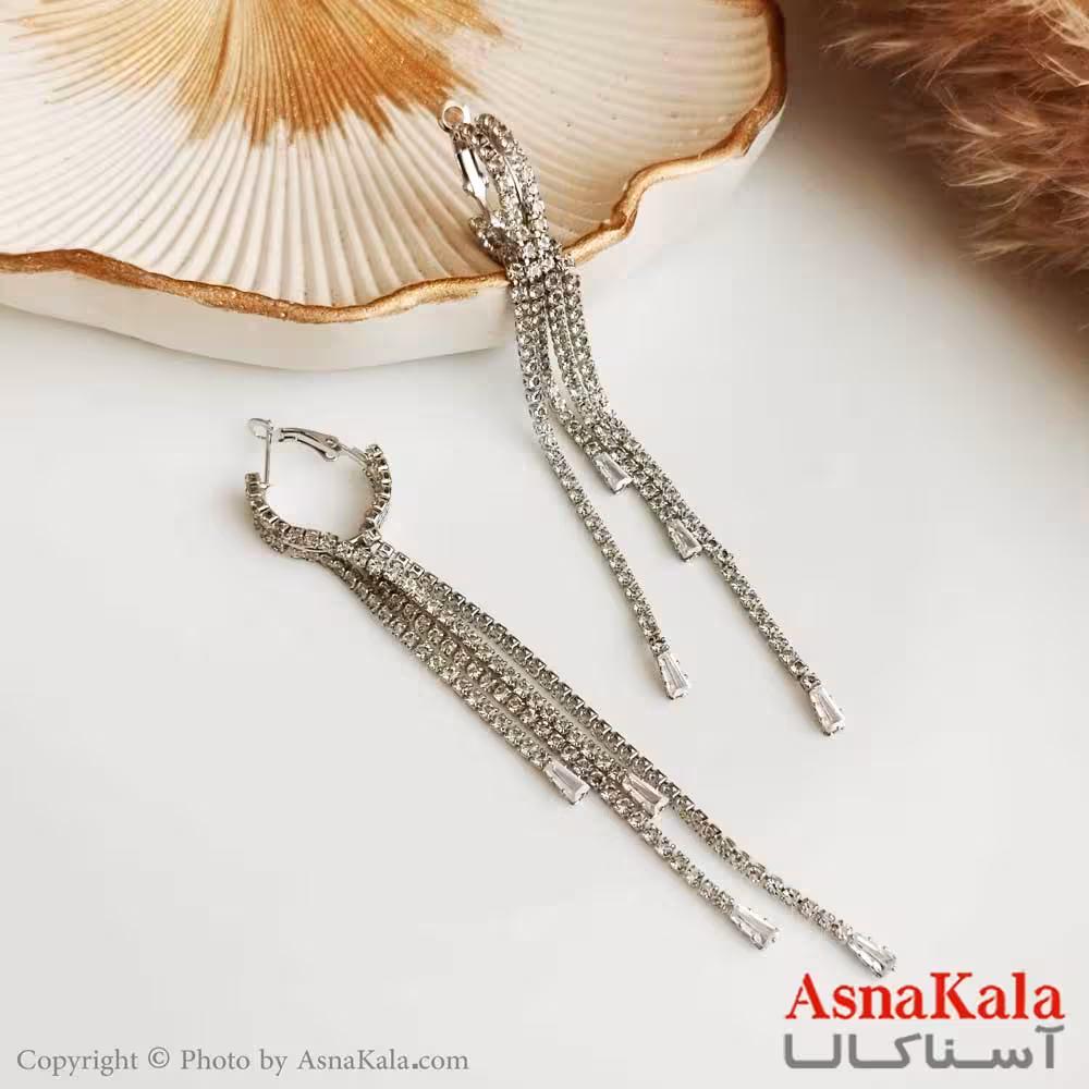 گوشواره جدید ریسه ای زنانه استیل کد GSH15276W