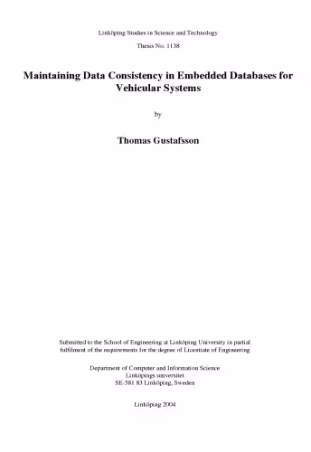 خرید و دانلود نسخه کامل کتاب Maintaining data consistency in embedded databases for vehicular systems