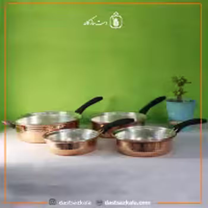 سرویس ماهیتابه مسی زنجان دسته دار  کد PA-25