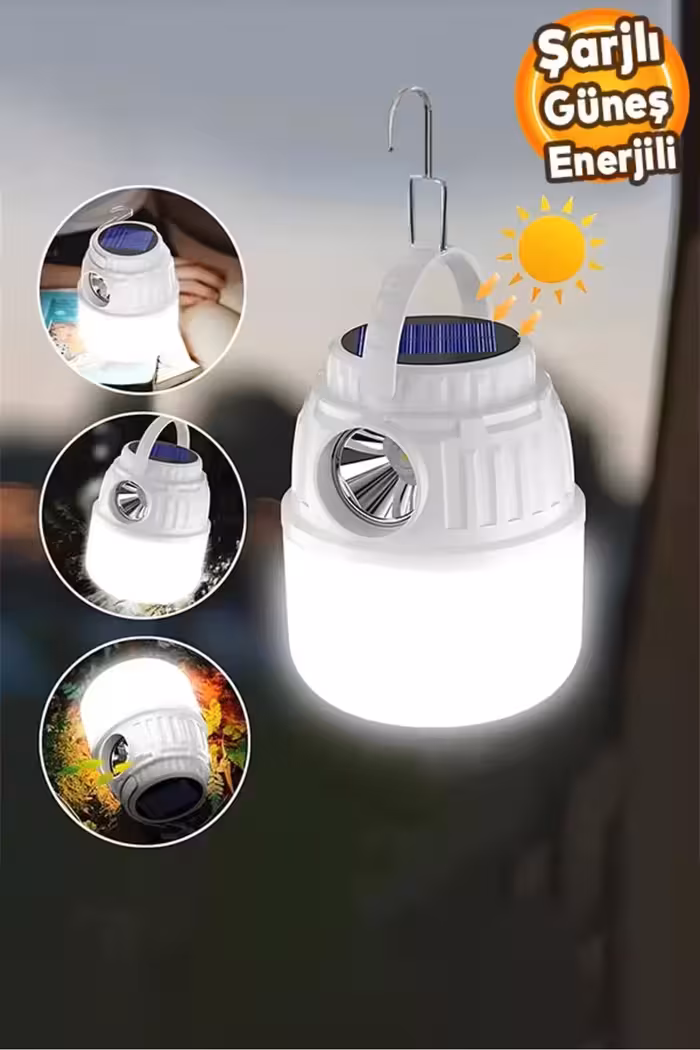 چراغ قوه دکوراتیو کمپ با انرژی خورشیدی و شارژی - 4543