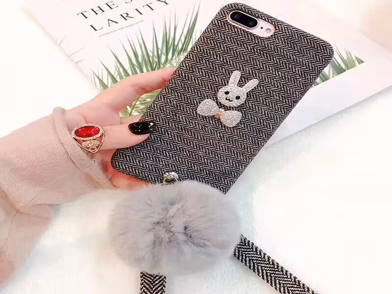 کاور گربه نگین دار پارچه ایی مناسب برای گوشی آیفون 6