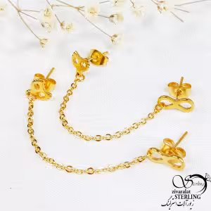 گوشواره بینهایت استیل بخیه ای کد 10485