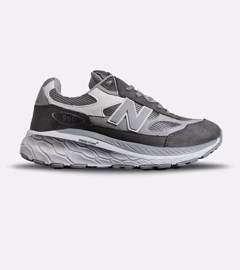 کفش کتانی مردانه طوسی NEW BALANCE 990 مدل 8058