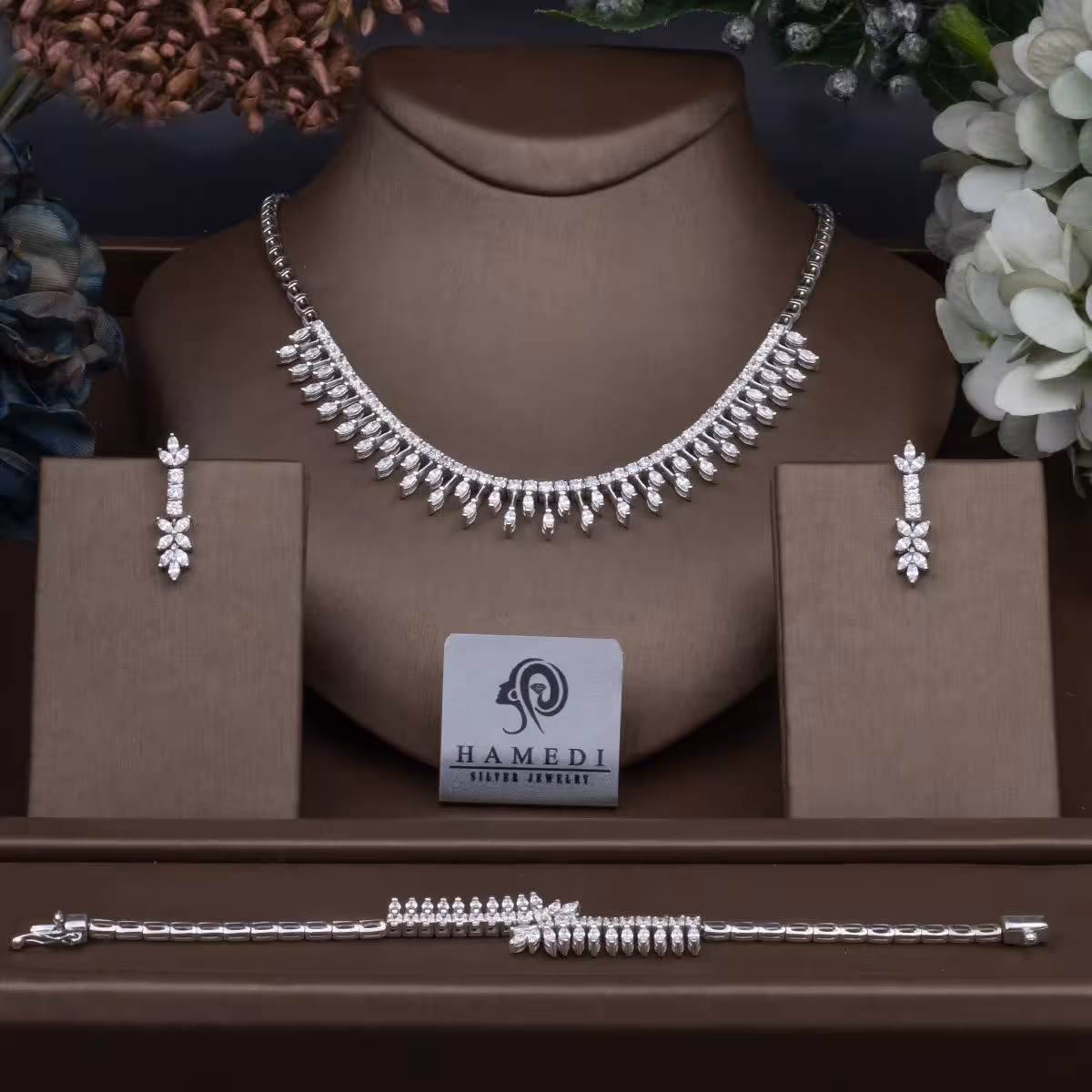 سرویس نقره جواهری عروس مدل SIL K6