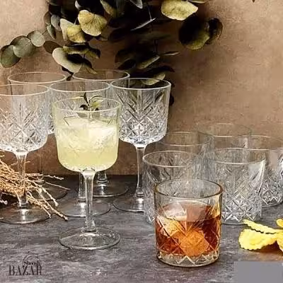 ست گیلاس و نیم لیوان تایملس 6 عددی پاشاباغچه کد 96790