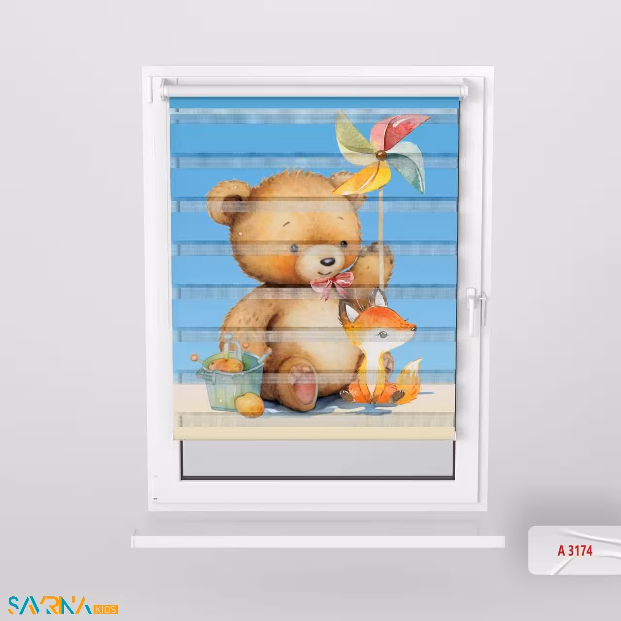 پرده زبرا بچگانه طرح تدی ساحلی کد A3174