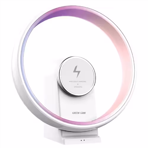 چراغ رومیزی گرین لاین مدل Jupiter همراه با اسپیکر و شارژر وایرلس