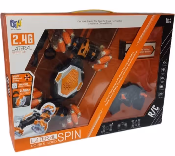 ماشین کنترلی تایر کپسولی دو کنترله (دو ریموت) Lateral spin کد 666-21 نارنجی