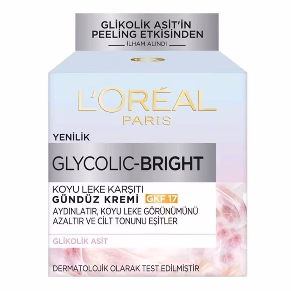 کرم روز ضد لک لورآل سری Glycolic Bright با SPF17 حاوی گلیکولیک اسید 50 میل