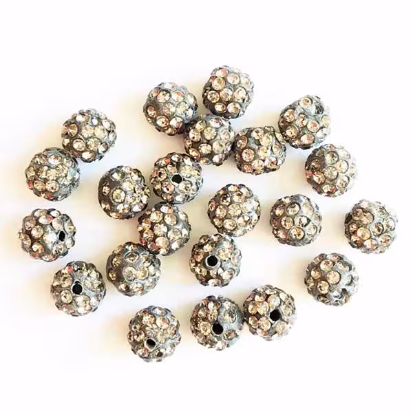 مهره نگین دار طوسی 10mm بسته 25 عددی