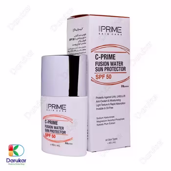 فلوئید ضد آفتاب ویتامین سی پریم SPF50 حجم 40 میلی لیتر