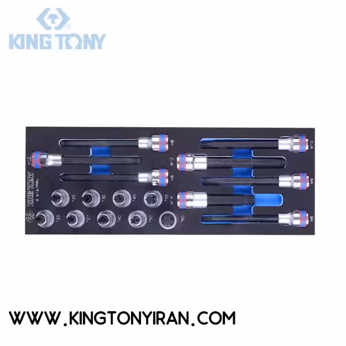 کینگ تونی 9-4147PRV ست آلن بکس سر گرد و ام فوف بلند و بکس T (17 عددی)