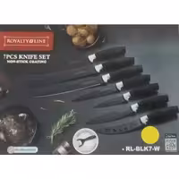 ست چاقوی آشپزخانه 7 پارچه رویالتی لاین RL -BLK7-W