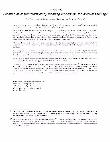 خرید و دانلود نسخه کامل کتاب Example of chracterization by mapping properties: the product topology