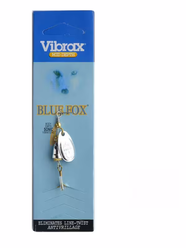 لانسه پلاک پروانه ماهیگیری blue fox رنگ نقره ای سایز 1