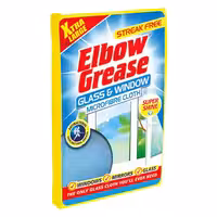 دستمال میکروفیبر شیشه و پنجره بریتانیایی گریس البو Elbow Grease Microfibre Cloth Glass & Window سایز لارج بسته 1 عددی