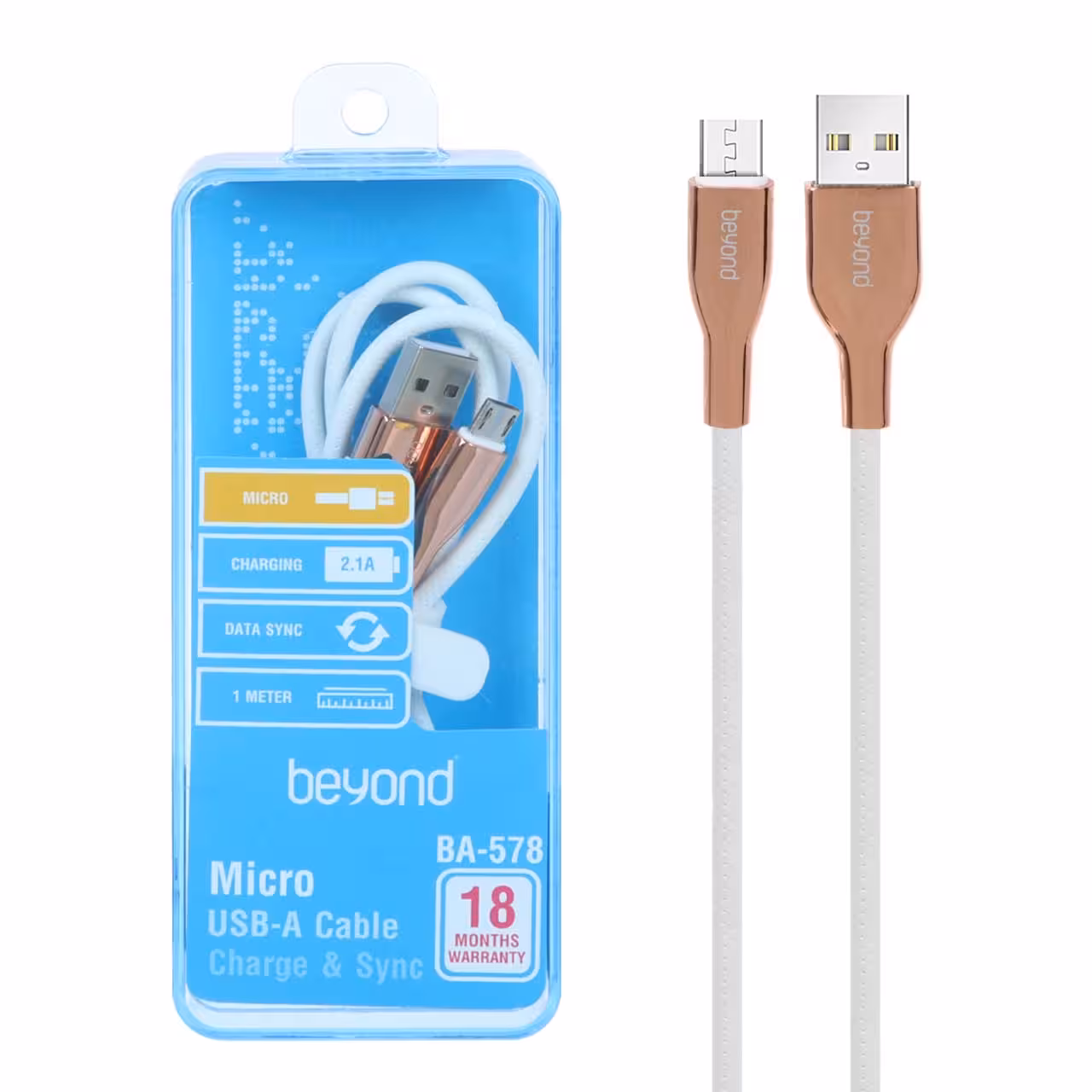 کابل تبدیل USB به MicroUSB  بیاند مدل BA-578 طول 1 متر