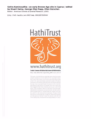 خرید و دانلود نسخه کامل کتاب Sotira Kaminoudhia: An Early Bronze Age Site in Cyprus