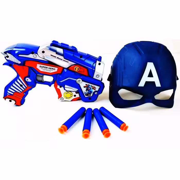 خرید تفنگ کاپیتان آمریکا اسباب بازی به همراه ماسک و تیر