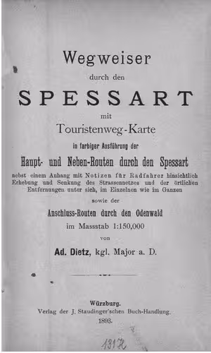 خرید و دانلود نسخه کامل کتاب Wegweiser durch den Spessart mit Touristen-Karte in farbiger Ausführung der Haupt- und Neben-Routen durch den Spessart